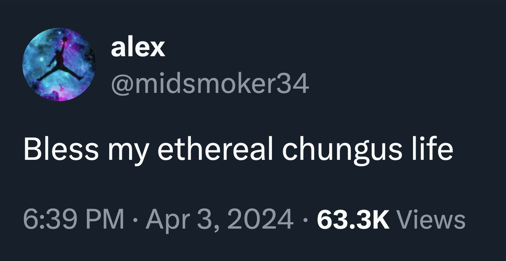 A tweet from Twitter user midsmoker34 about the Chungus Life meme