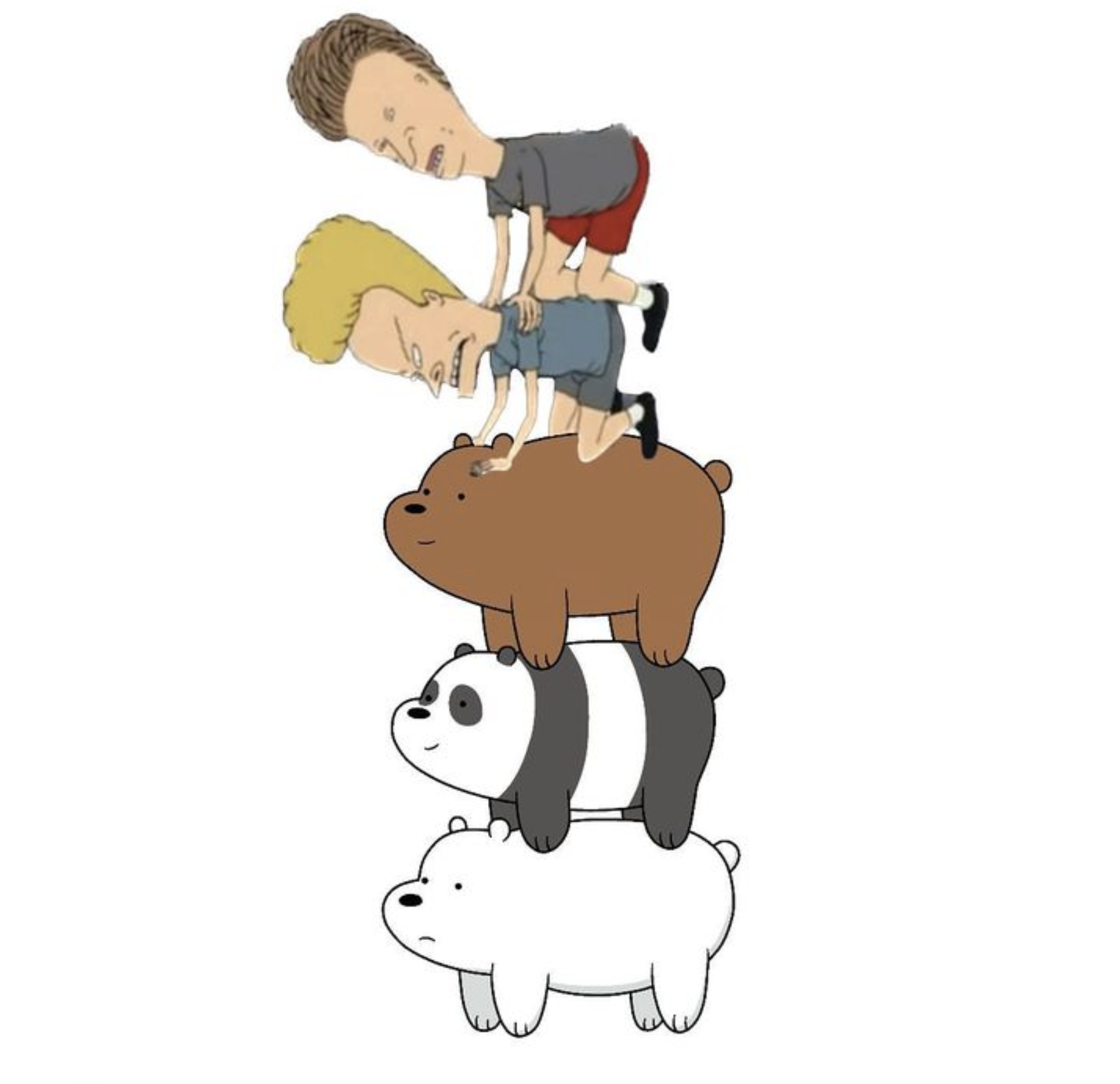 We Bare Bears Beavis and Butthead meme.