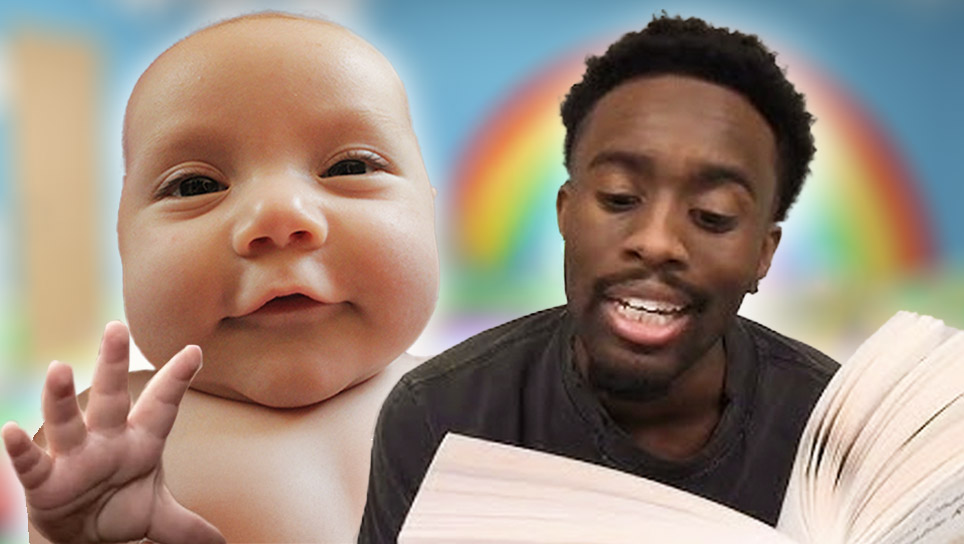 Kai Cenat reading to a baby